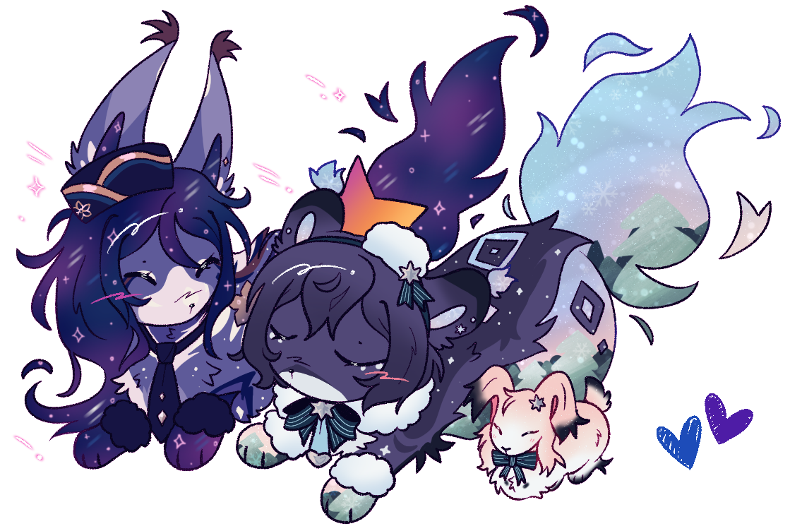 Chibi pair art (Artfight 2025-kinda)