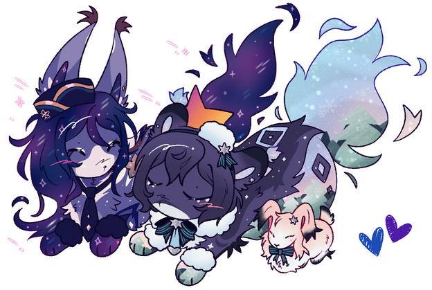 Chibi pair art (Artfight 2025-kinda)